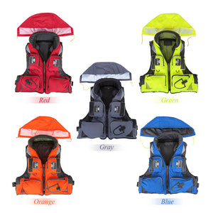 Outdoor Sports Life Jacket with Rain Cover - FitPug.com