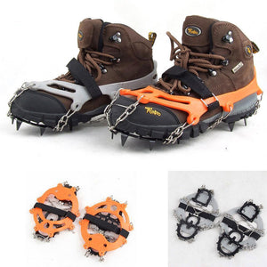 One Pair 12 Teeth Claws Crampons - Non-slip Stainless Steel Chain - FitPug.com