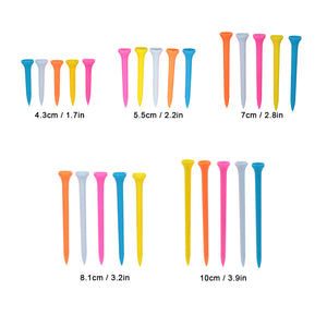 100 Pieces - 43 to 100mm Plastic Golf Ball Tees - FitPug.com