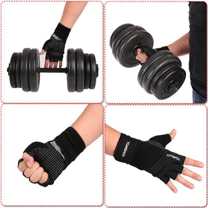 Gym Gloves With Wrist Support - For Body Building Sports, Fitness, Weight-lifting - FitPug.com