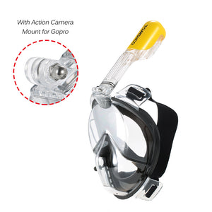 Full Face Diving Mask Set - Scuba Diving - Anti Fog Snorkel Mask with GoPro Camera Mount - FitPug.com