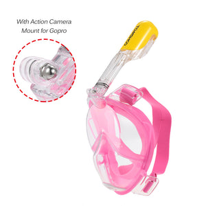 Full Face Diving Mask Set - Scuba Diving - Anti Fog Snorkel Mask with GoPro Camera Mount - FitPug.com