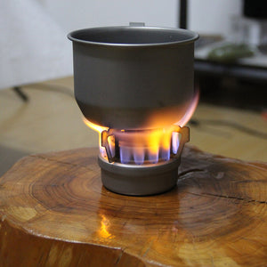 Ultralight Titanium Alcohol Stove with a Rack Stand - FitPug.com