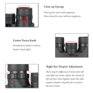 Compact Binocular with Wide Angle BaK4 Roof Prism - FitPug.com