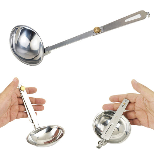 Foldable Soup Spoon - Stainless Steel Abrasion-resistant with a Bag - FitPug.com