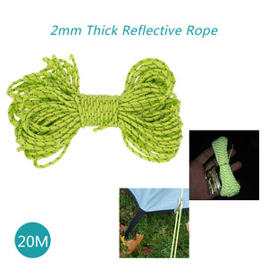 20m Multifunctional Reflective Paracord Rope - 2mm 1 Strand - FitPug.com