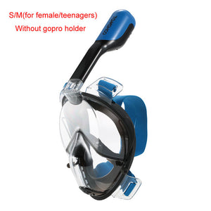 Full Face Diving Mask Set - Scuba Diving - Anti Fog Snorkel Mask with GoPro Camera Mount - FitPug.com