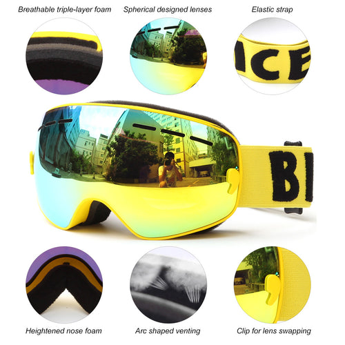 Children Ski Goggles - UV400 Anti-fog Double Layer - FitPug.com