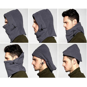 Outdoor Winter Fleece Hat - Extra Thick, Windproof, Neck Warmer - FitPug.com