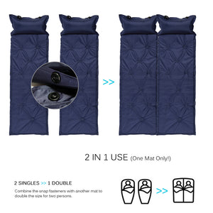 Thick Inflatable Camping Mattress with a Pillow - FitPug.com