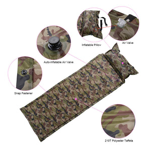 Thick Inflatable Camping Mattress with a Pillow - FitPug.com