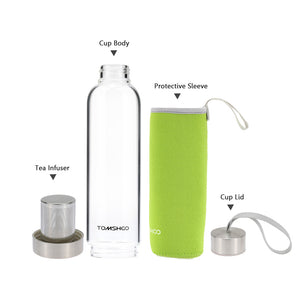 Tea Infusers Glass Bottle 550ml - FitPug.com