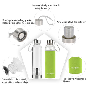 Tea Infusers Glass Bottle 550ml - FitPug.com