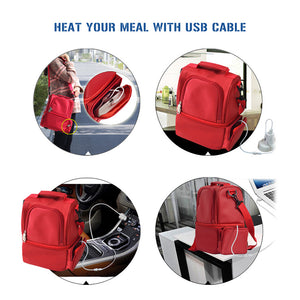 USB Heated Insulated Lunch Bag, Warm & Cold Regimes - FitPug.com