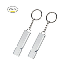 Emergency Whistle 2 Piece Set - Aluminum Alloy Keychain - FitPug.com