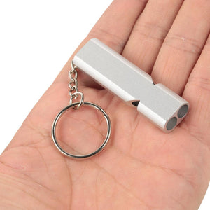 Emergency Whistle 2 Piece Set - Aluminum Alloy Keychain - FitPug.com