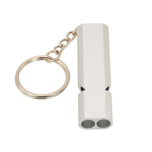 Emergency Whistle 2 Piece Set - Aluminum Alloy Keychain - FitPug.com