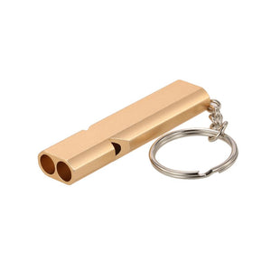 Emergency Whistle 2 Piece Set - Aluminum Alloy Keychain - FitPug.com