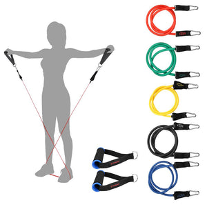 17 Piece Resistance Bands Set - Fitness, Cross-ft & Yoga Exercise Equipment, with a Bag - FitPug.com