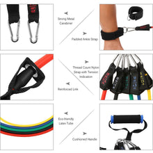 17 Piece Resistance Bands Set - Fitness, Cross-ft & Yoga Exercise Equipment, with a Bag - FitPug.com
