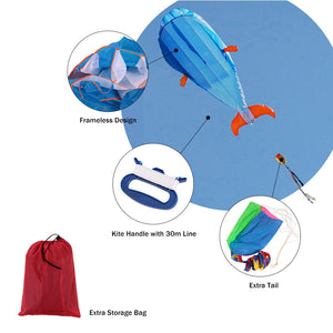 Giant 3D Dolphin Kite with 30M Handle Line - FitPug.com
