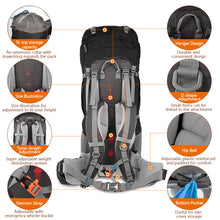 70+5L Outdoor Backpack with Rain Cover - FitPug.com