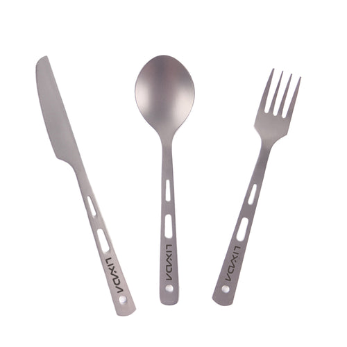 Titanium Outdoor Tableware Set - Fork/Spoon/Knife - FitPug.com