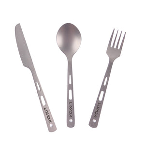 Titanium Outdoor Tableware Set - Fork/Spoon/Knife - FitPug.com
