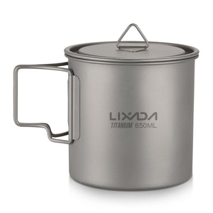 Ultralight Titanium Pot/Mug with a Foldable Handle - FitPug.com