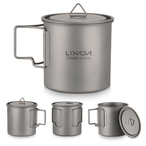 Ultralight Titanium Pot/Mug with a Foldable Handle - FitPug.com