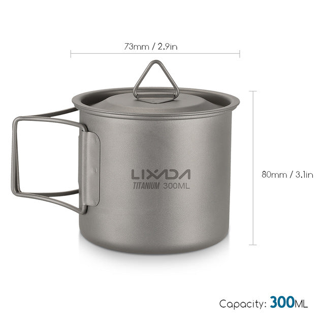 Ultralight Titanium Pot/Mug with a Foldable Handle - FitPug.com