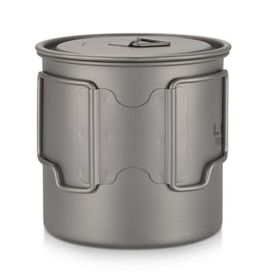 Ultralight Titanium Pot/Mug with a Foldable Handle - FitPug.com