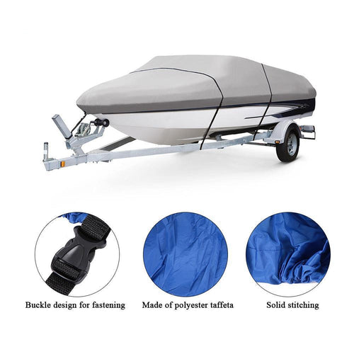 11 - 22 Feet Boat Cover for V-Hull Boats with a Storage Bag - FitPug.com