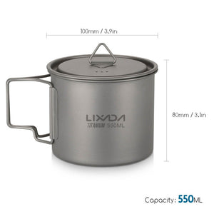 Ultralight Titanium Pot/Mug with a Foldable Handle - FitPug.com