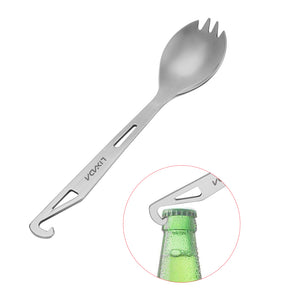 Stainless Steel Long Handle Spork with a Bottle Opener - FitPug.com