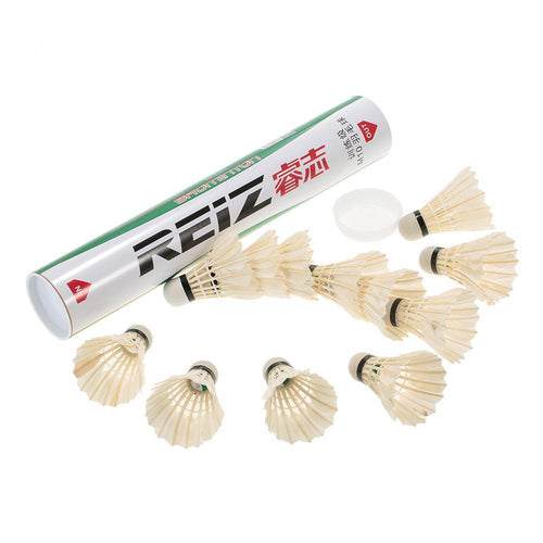 12 Badminton Duck Feather Shuttlecocks Set with a Storage Tube - FitPug.com
