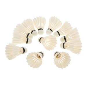 12 Badminton Duck Feather Shuttlecocks Set with a Storage Tube - FitPug.com