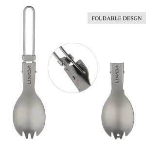 Lightweight Titanium Foldable Spork - FitPug.com