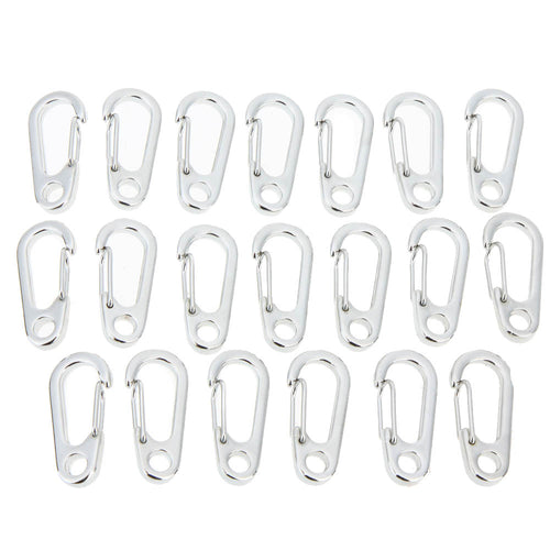 20 Mini Keychain Size D-Shape Carabiner Hooks - FitPug.com