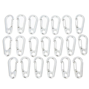 20 Mini Keychain Size D-Shape Carabiner Hooks - FitPug.com