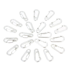 20 Mini Keychain Size D-Shape Carabiner Hooks - FitPug.com