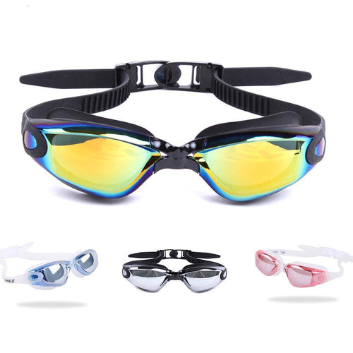 Adult Mirrored Coating Anti-fog Swimming Goggles with Case - FitPug.com