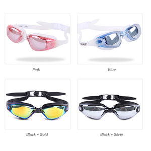 Adult Mirrored Coating Anti-fog Swimming Goggles with Case - FitPug.com