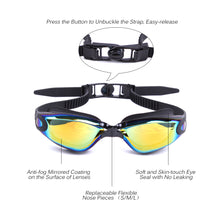 Adult Mirrored Coating Anti-fog Swimming Goggles with Case - FitPug.com