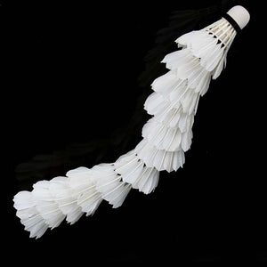 12 Badminton Shuttlecocks White Teal Feather - FitPug.com
