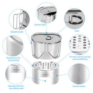700ml Pot + Wood Stove Burner - Outdoor/Camping Set - FitPug.com