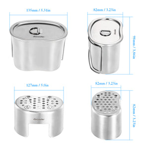 700ml Pot + Wood Stove Burner - Outdoor/Camping Set - FitPug.com