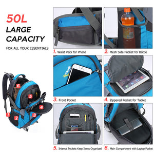 50L Waterproof Outdoor Backpack - FitPug.com