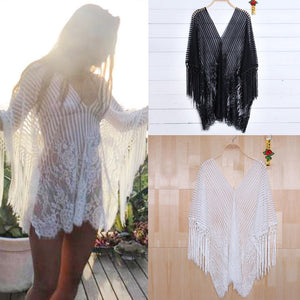 Sheer Lace Beach Cover Up - FitPug.com