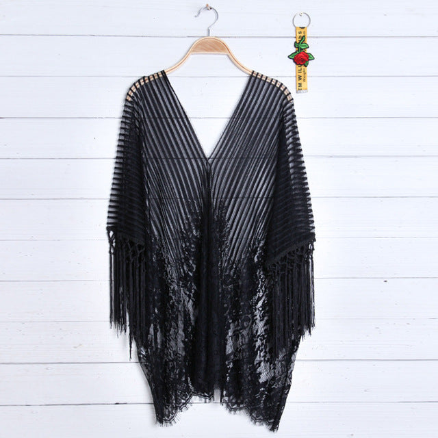 Sheer Lace Beach Cover Up - FitPug.com